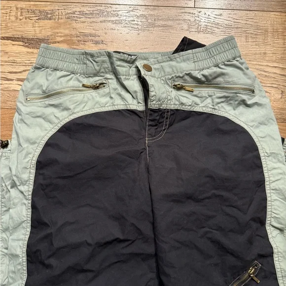 Silence + Noise Green and Black Color block Moto Pants - Picture 4 of 5